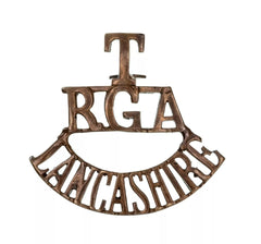 T R.G.A Lancashire Shoulder Title Brass Metal
