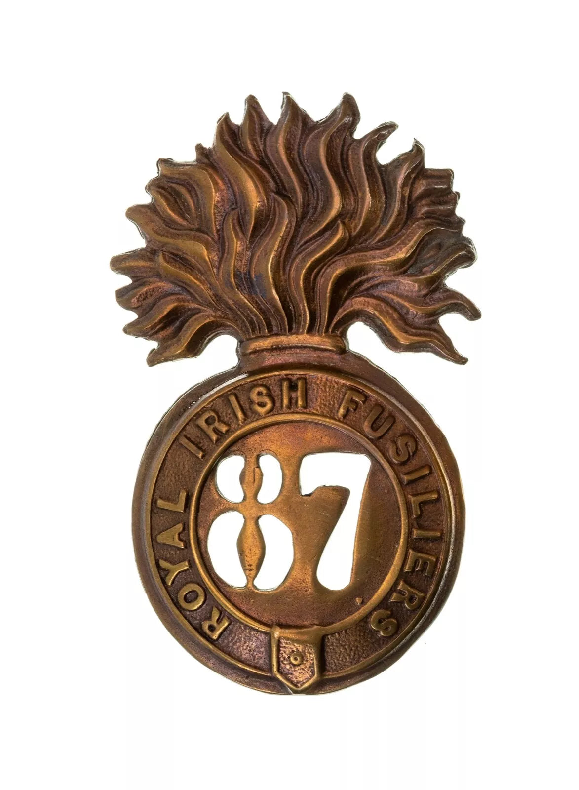 87th Royal Irish Fusiliers Glengarry Badge Brass Metal