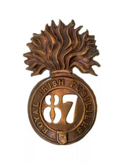 87th Royal Irish Fusiliers Glengarry Badge Brass Metal