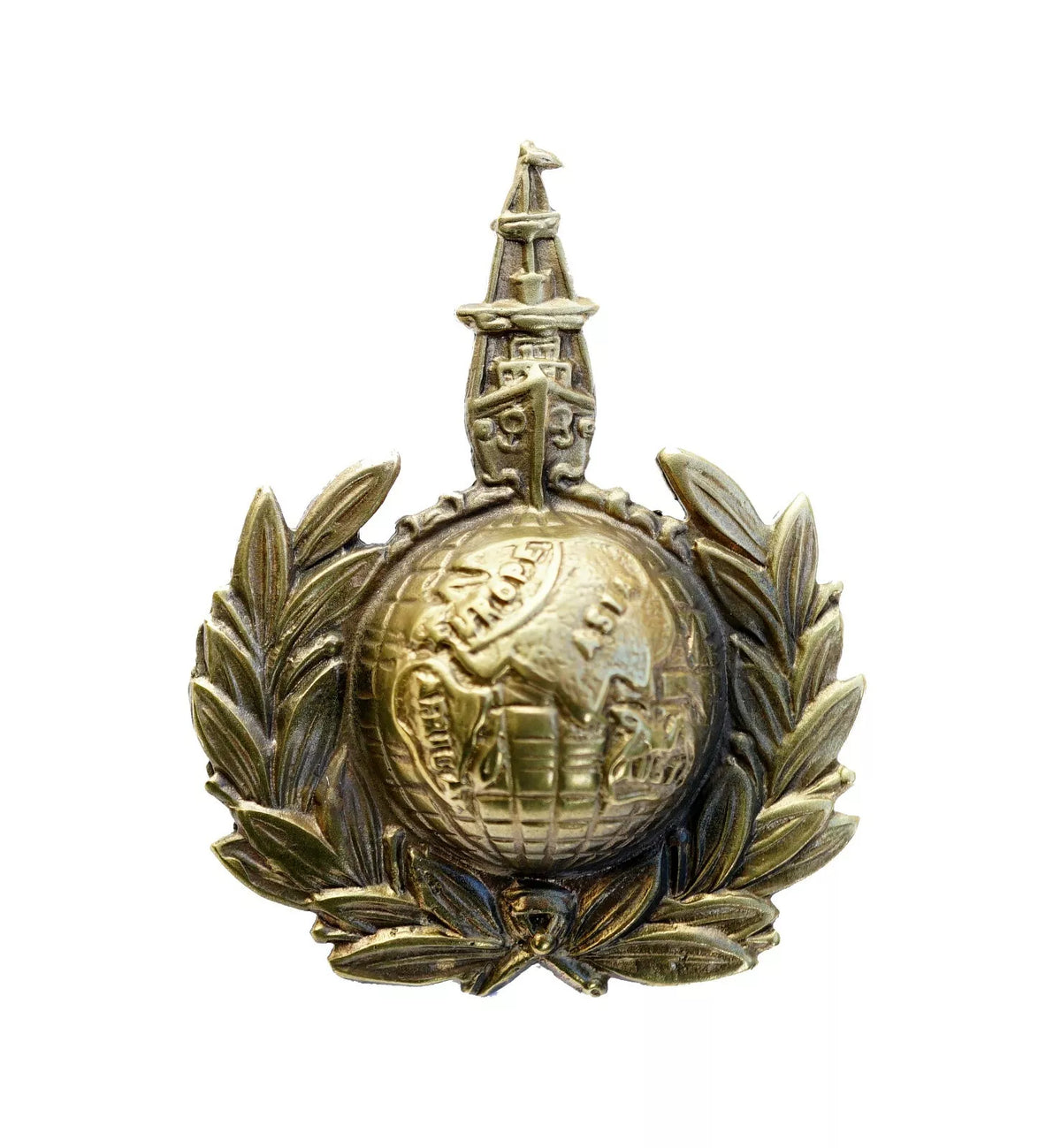 Royal Marine Labour Cap Badge Brass Metal