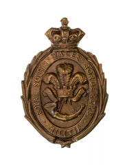 South Wales Borders Militia Solid Cap Badge Brass Metal