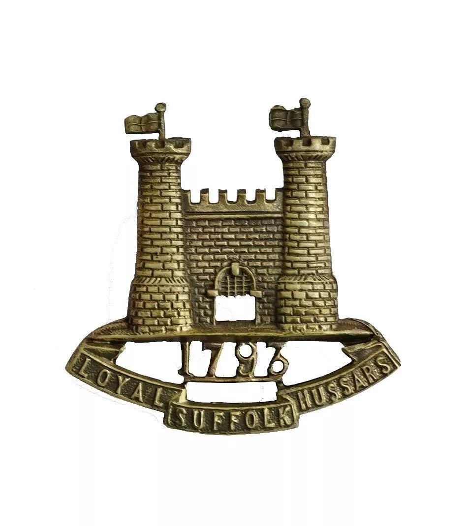 Loyal Suffolk Hussars Cap Badge Brass Metal