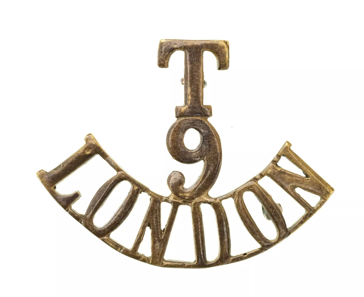 T 9 London Shoulder Title Brass Metal