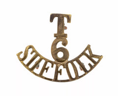 T 6 Suffolk Shoulder Title Brass Metal
