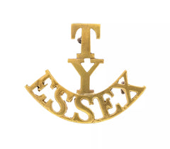 T Y Essex Shoulder Title Brass Metal