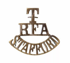 T R.F.A Stafford Shoulder Title Brass Metal