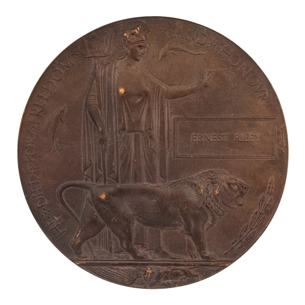 WW1 Memorial Ernest Riley Original
