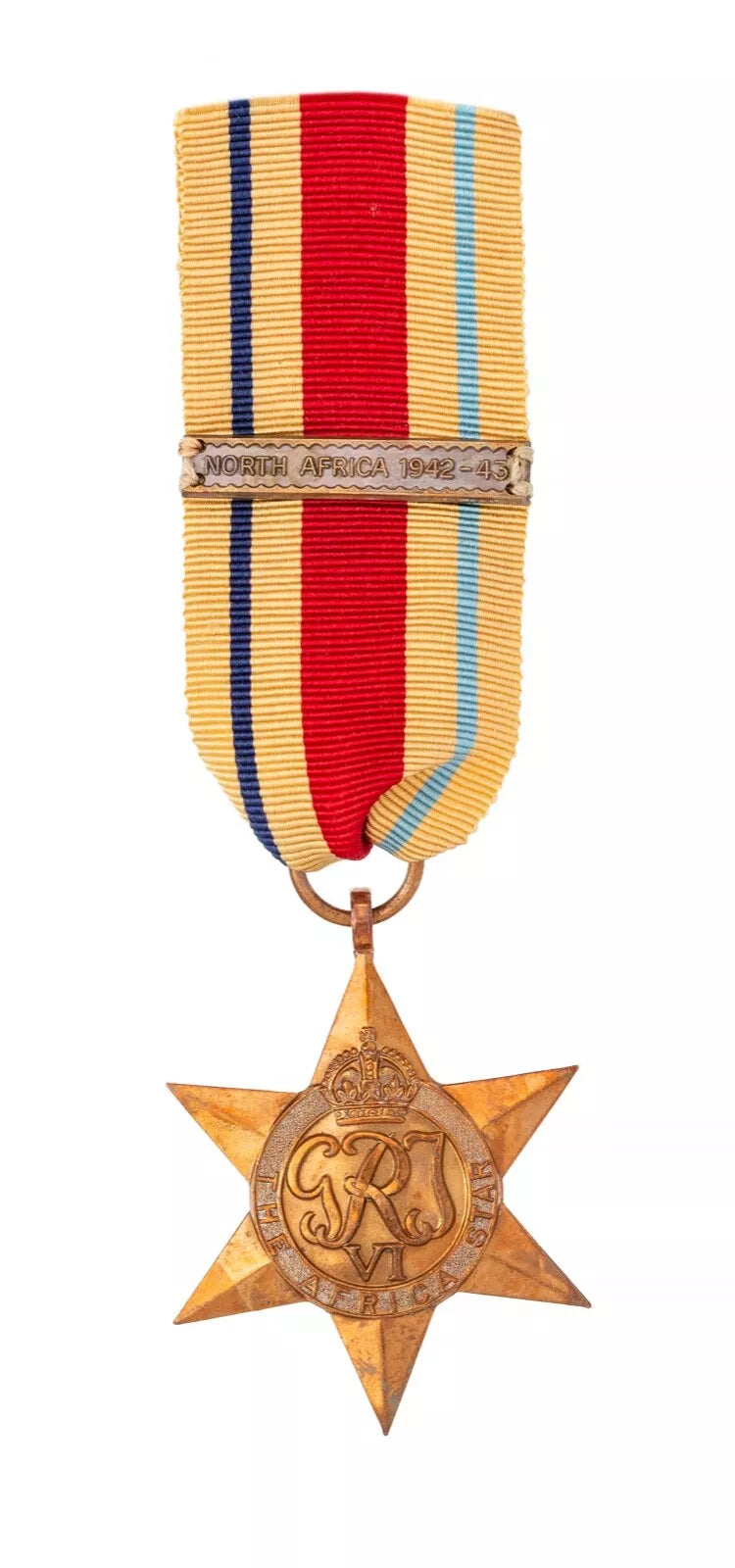 WW2 British Africa Star Medal With North Africa 1942-43 Clasp