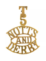 T.5 Notts And Derby Shoulder Title Brass Metal