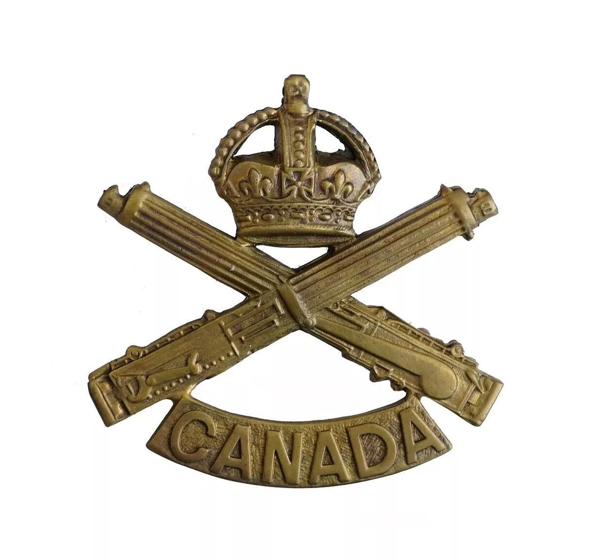 Machine Gun Canadian Badge Brass metal