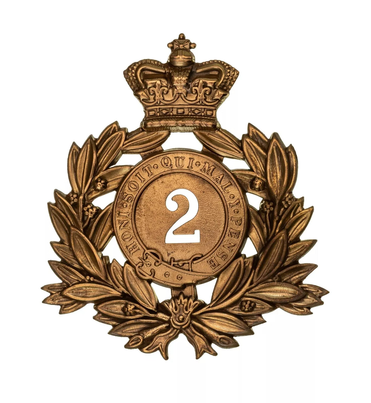 2nd Queens Regiment Last Shako Plate Brass Metal