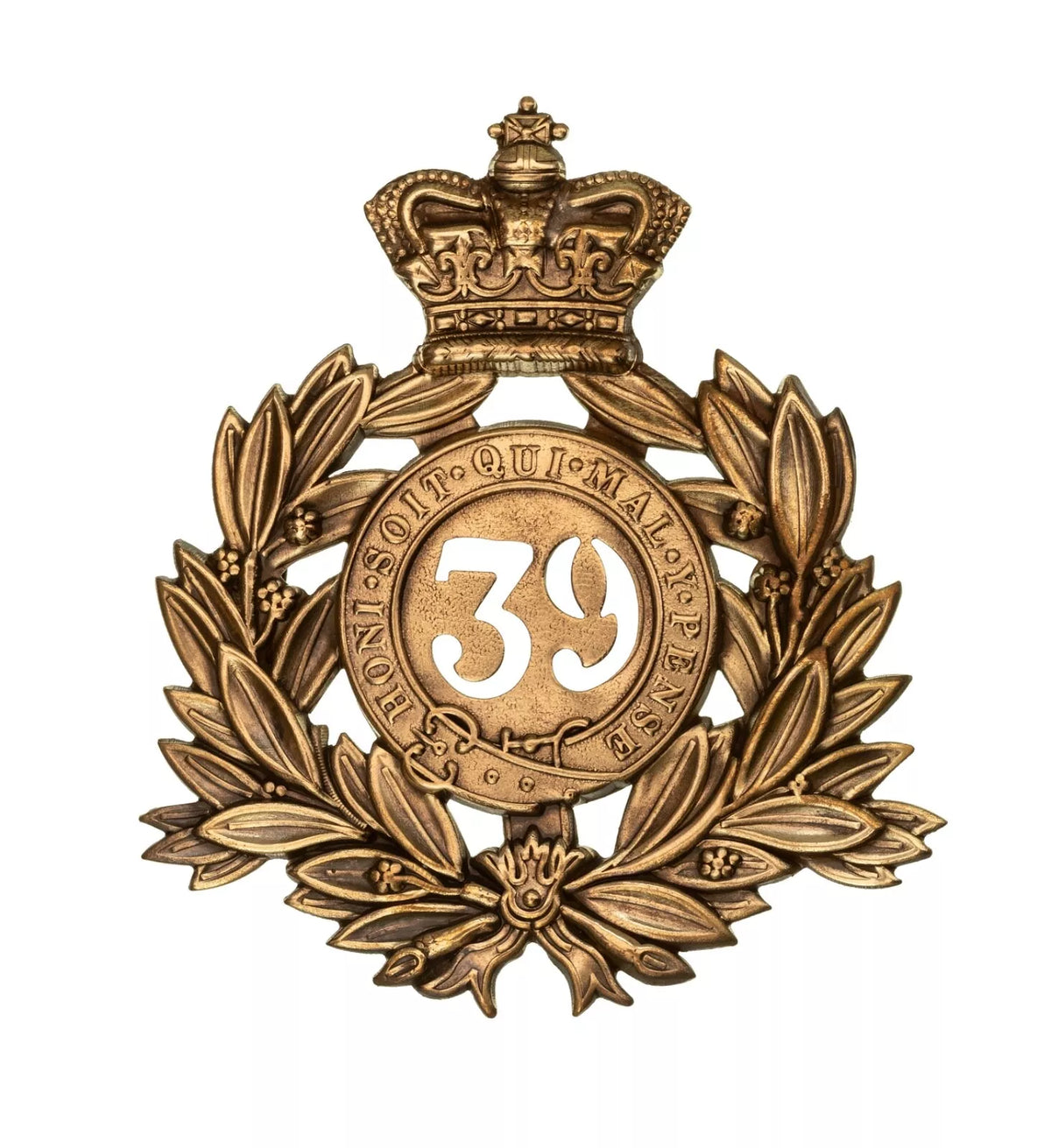 39th Dorsetshire Regiment Last Shako Plate Brass Metal