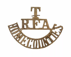 T R.F.A Home Counties Shoulder Title Brass Metal