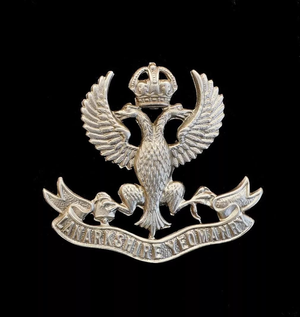 Lanarkshire Imperial Yeomanry Cap Badge Hallmarked Silver