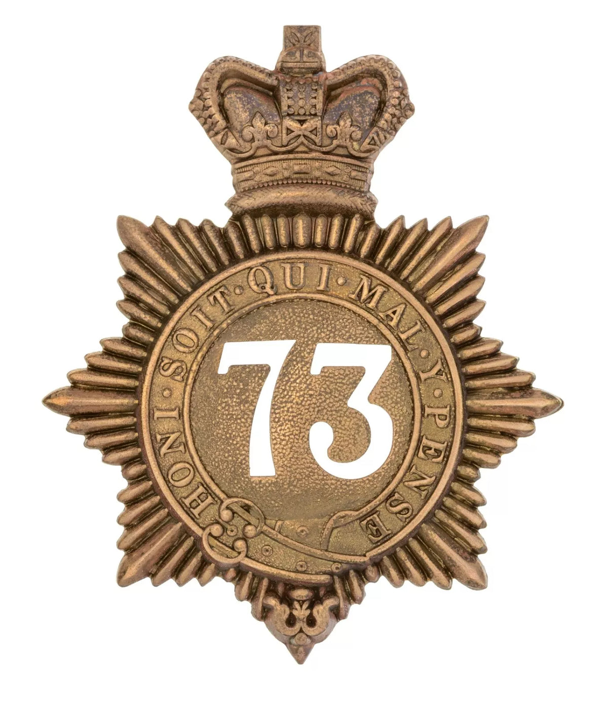 73rd Black Watch 2nd Battalion Regiment Quilted Shako Plate Brass Metal