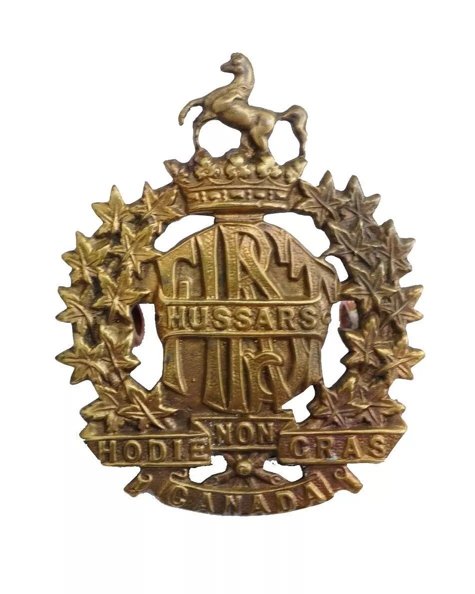 Canadian First Hussars Cap Badge Brass Metal