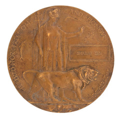 WW1 Memorial Plaque Sharaf Din Original