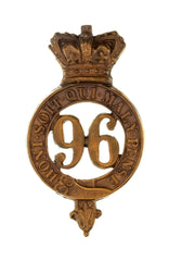 96th Manchester 2nd Battalion Glengarry Badge Brass Metal