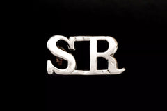 Scottish Rifles Shoulder Title White Metal