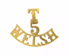 T.5 Welsh Shoulder Title Brass Metal