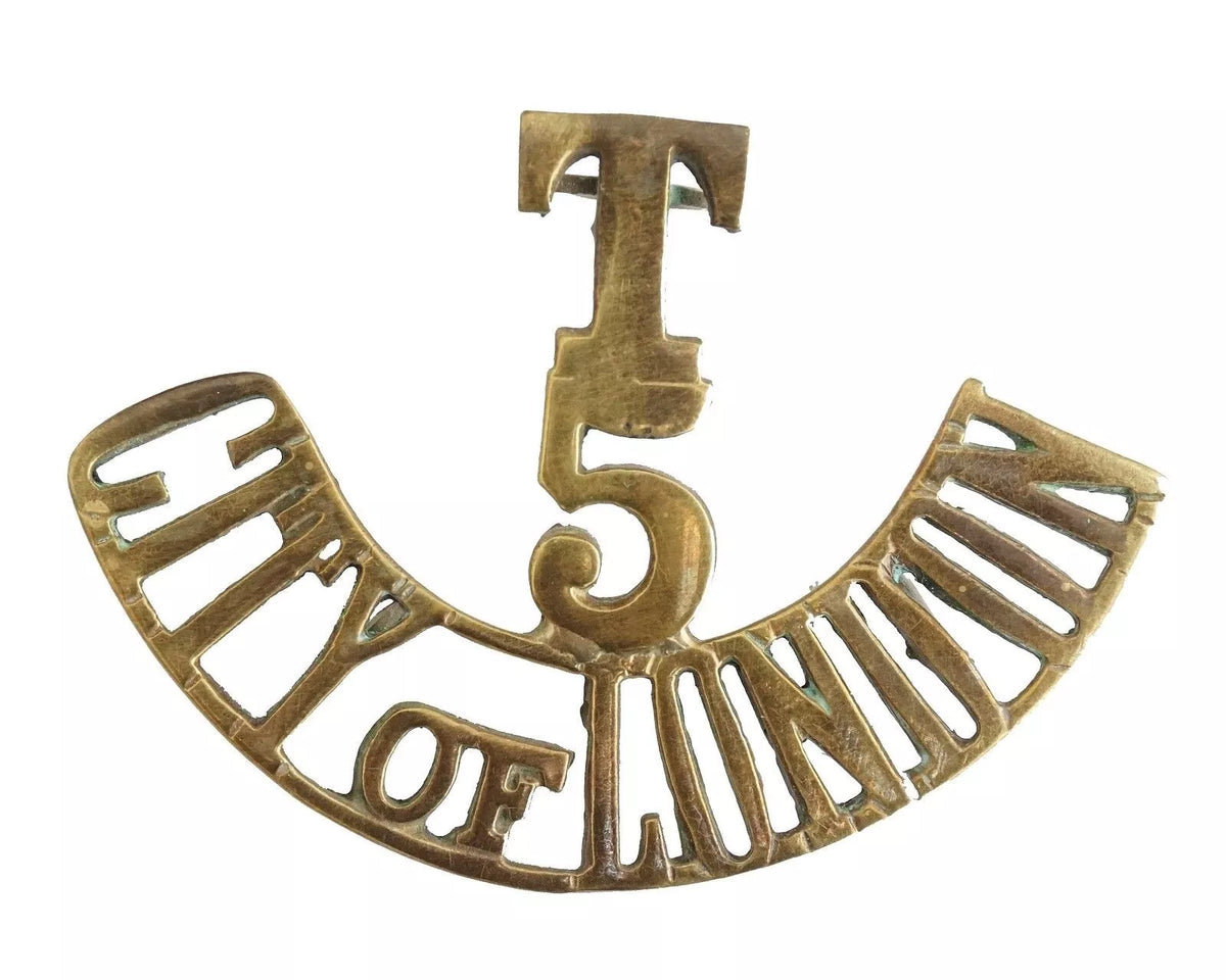 T 5 City of London Shoulder Title Brass Metal