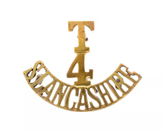 T.4 S.Lancashire Shoulder Title Brass Metal