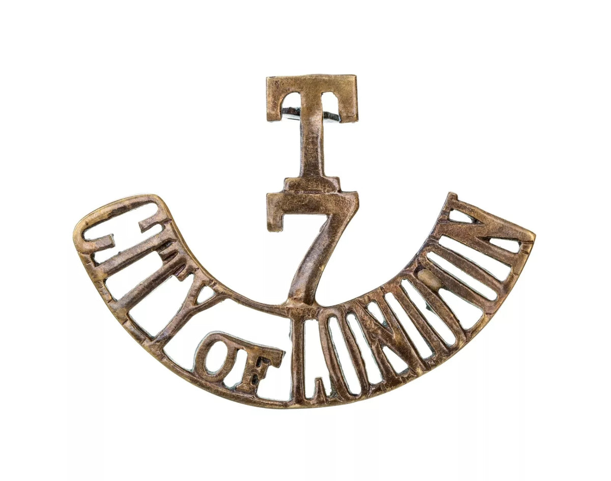 T 7 City of London Shoulder Title Brass Metal