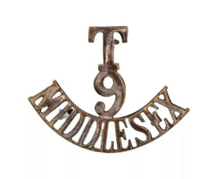 T 9 Middlesex Shoulder Title Brass Metal