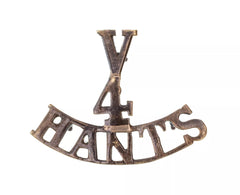 Volunteers 4 Hants Shoulder Title Brass Metal