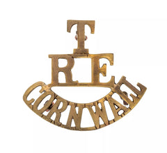 T.R.E Cornwall Shoulder Title Brass Metal