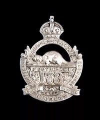 178th Canadian Quebec Infantry Battalion CEF Cap Badge Hallmarked Silver