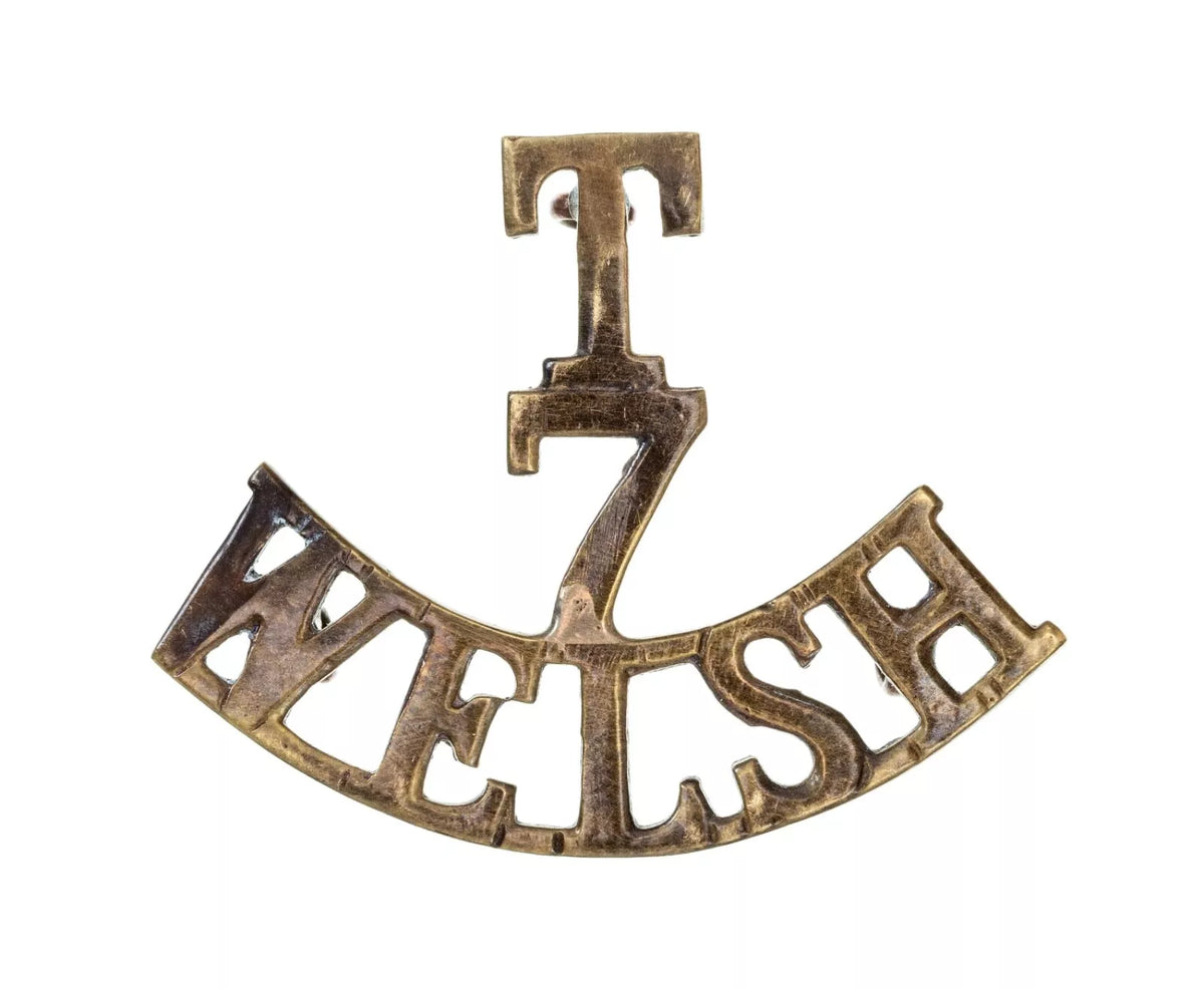T 7 Welsh Shoulder Title Brass Metal