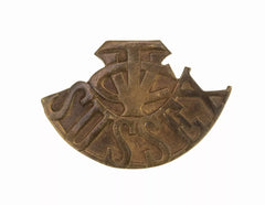 Volunteer Training Carps Sussex Shoulder Title Brass Metal