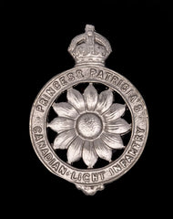 Princess Patricia's Canadian Light Infantry Cap Badge Hallmarked Silver
