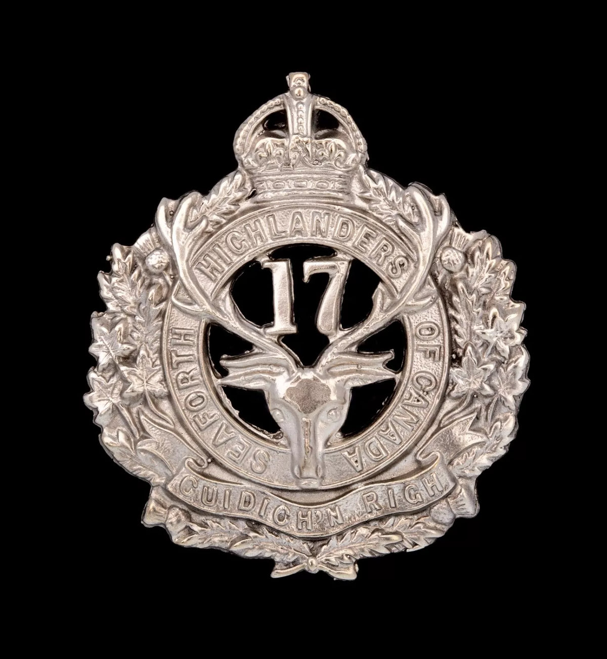 17th Canadian Seaforth Highlanders Cap Badge Hallmarked Silver
