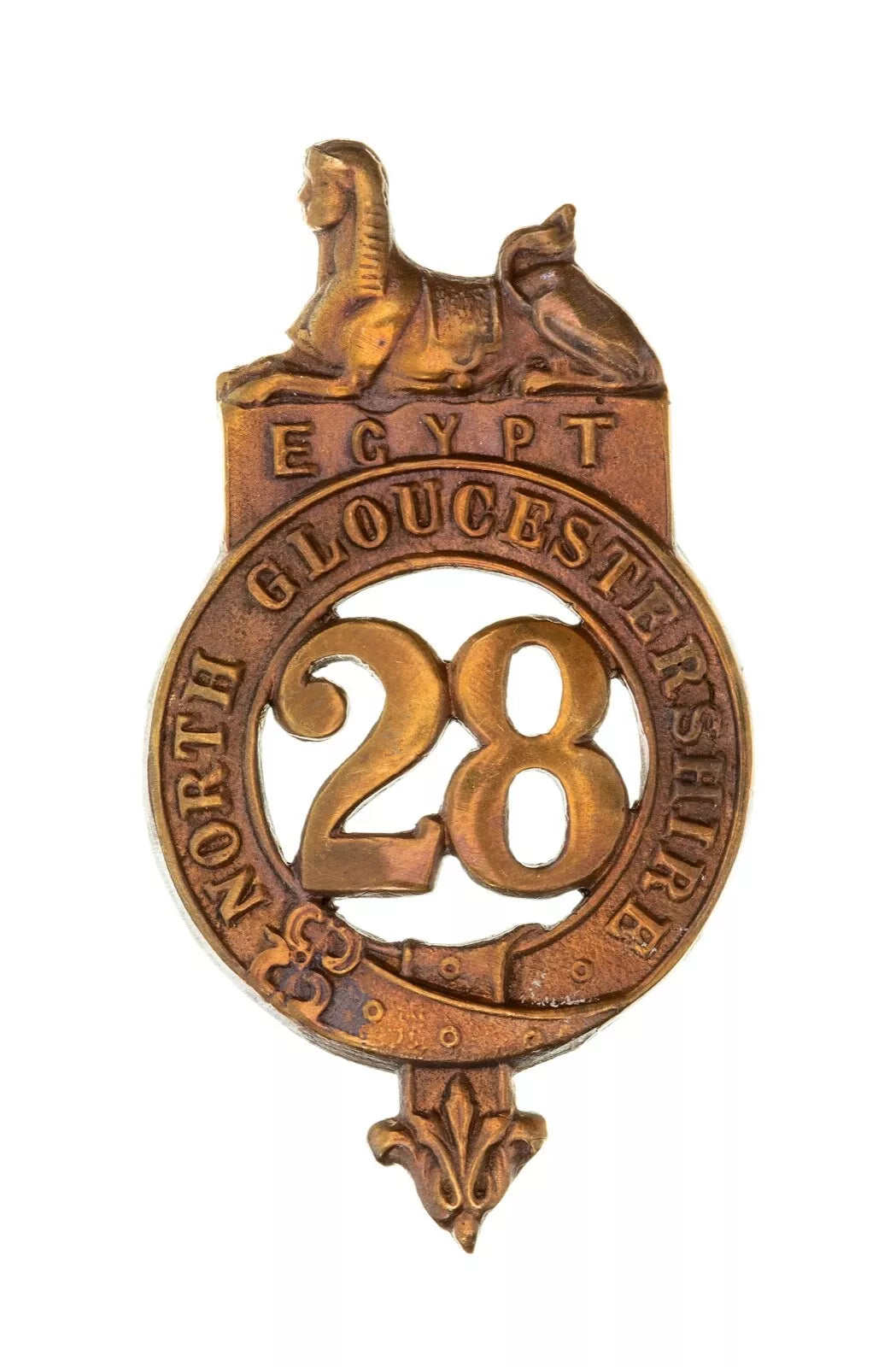 28th Gloucestershire Glengarry Badge Brass Metal