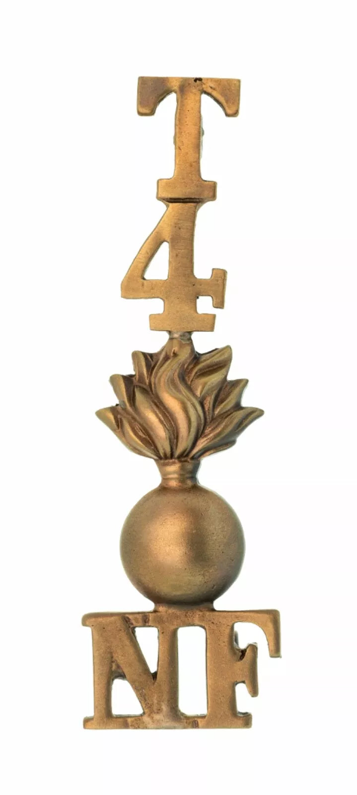 T.4 Northumberland Fusiliers Shoulder Title Brass Metal