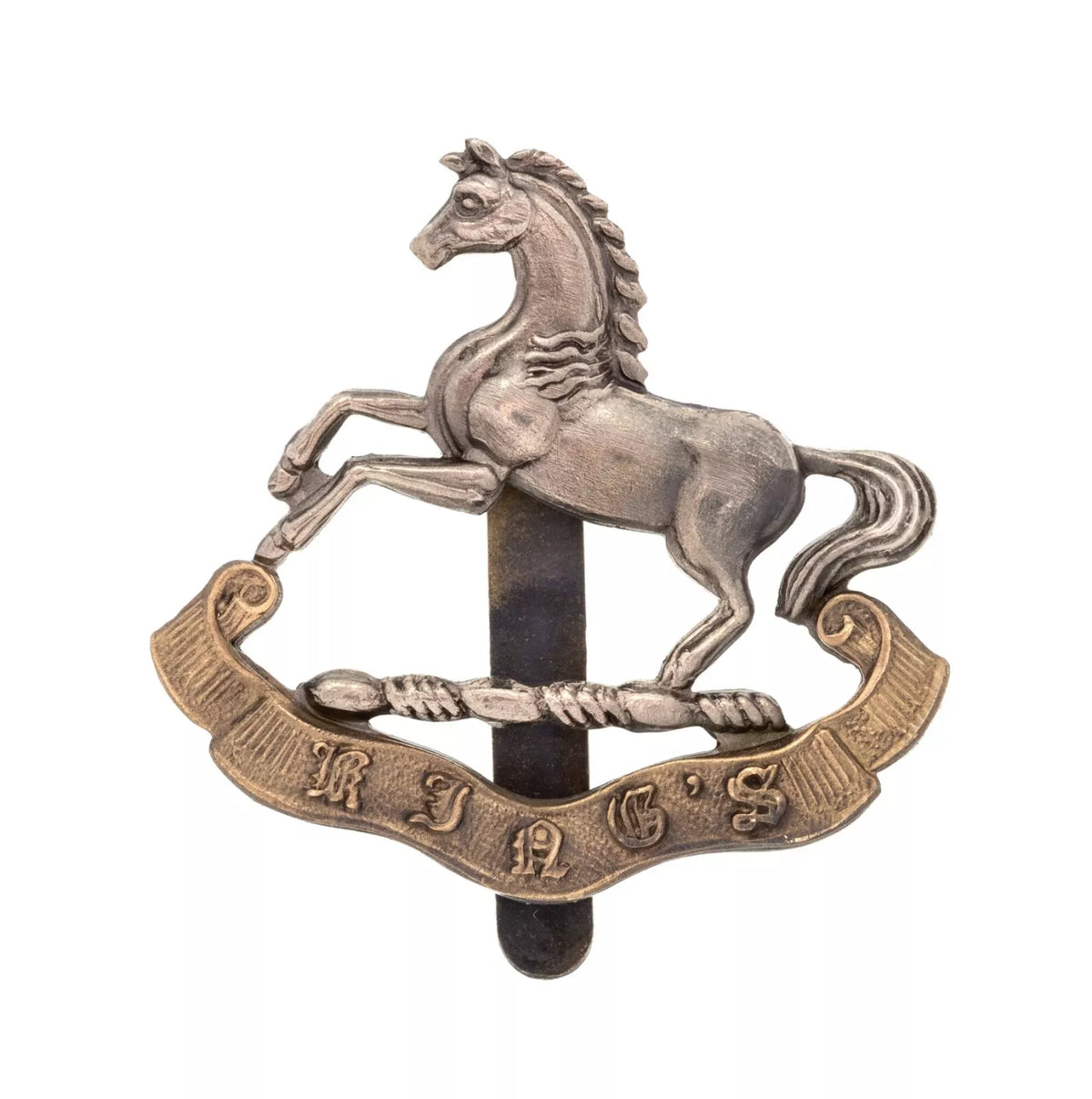 King's Regiment Cap Badge Bi Metal