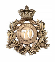 70th East Surrey Regiment Last Shako Plate Brass Metal