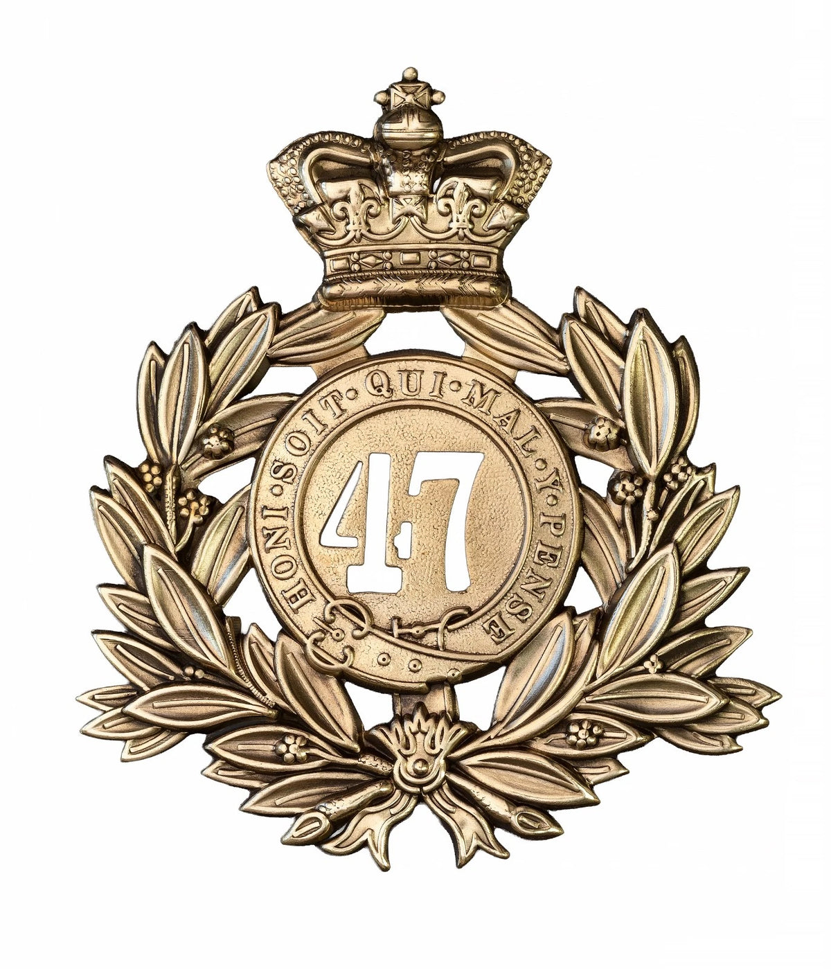 47th North Lancashire Regiment Last Shako Plate Brass Metal