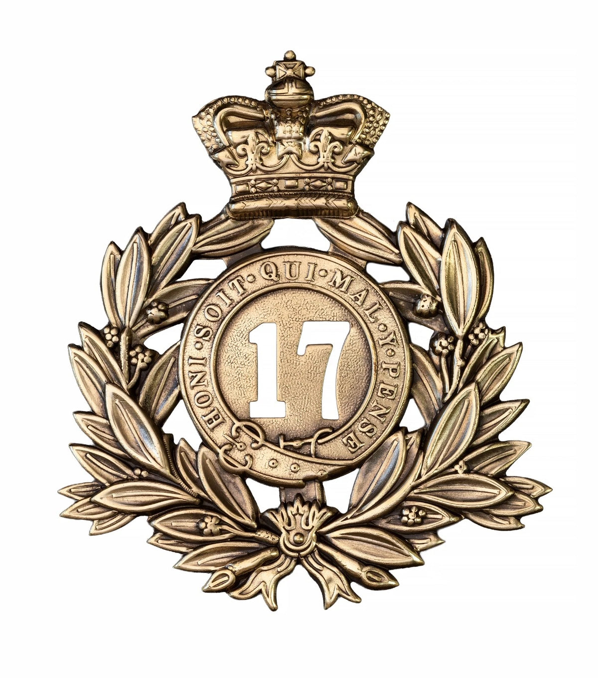 17th Leicestershire Regiment Last Shako Plate Brass Metal
