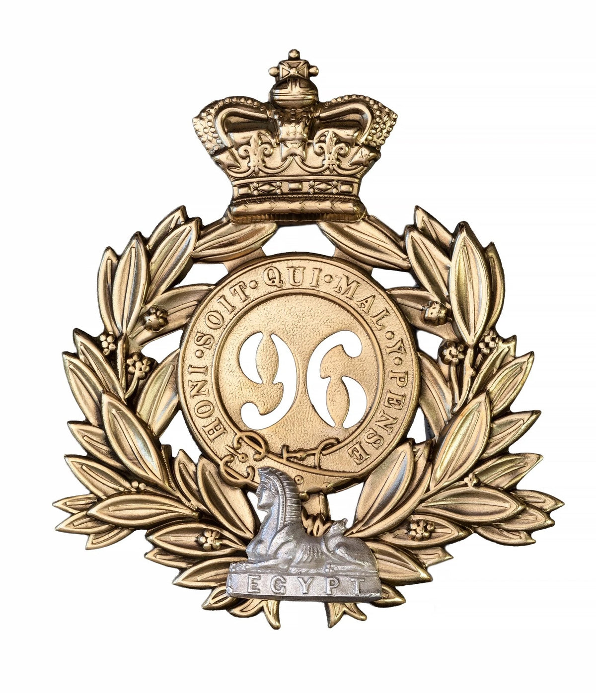 96th 2nd Battalion Manchester Officers Last Shako Plate, Silver Sphinx