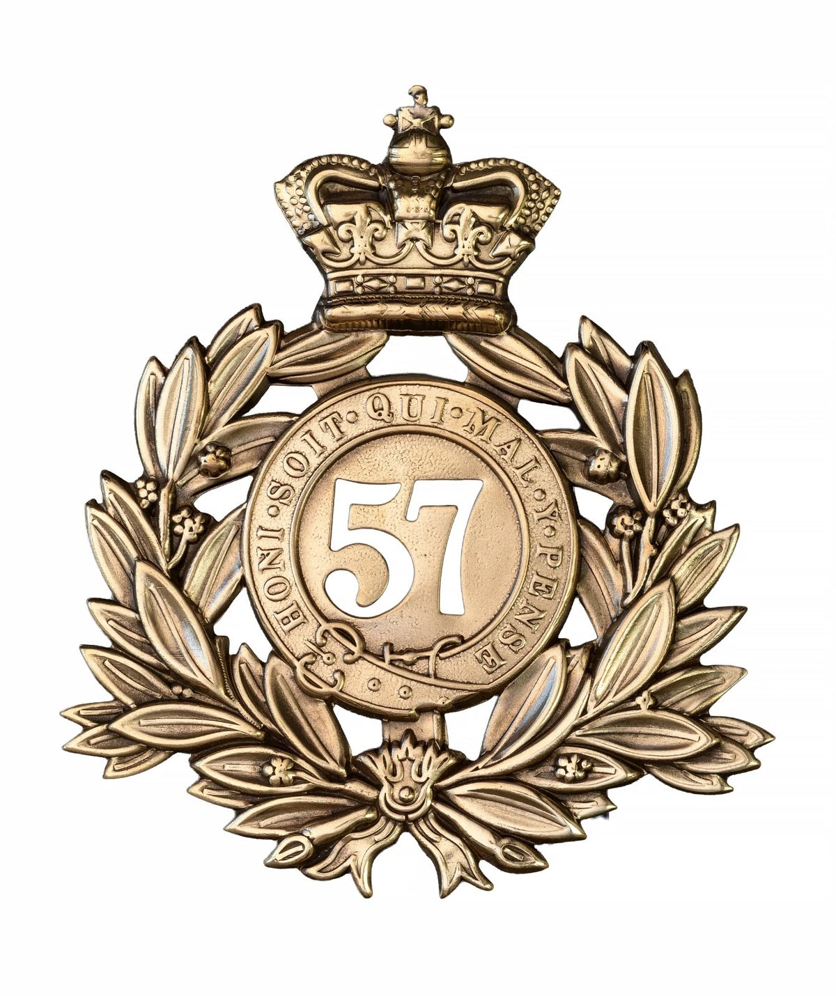57th Middlesex Regiment Last Shako Plate Brass Metal