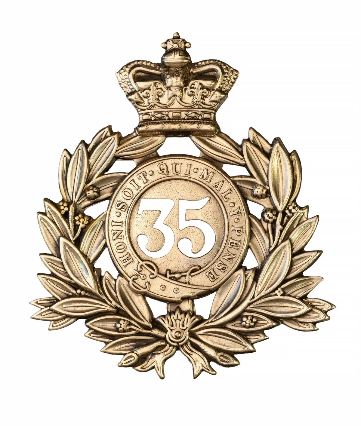 35th Royal Sussex Regiment Regiment Last Shako Plate Brass Metal