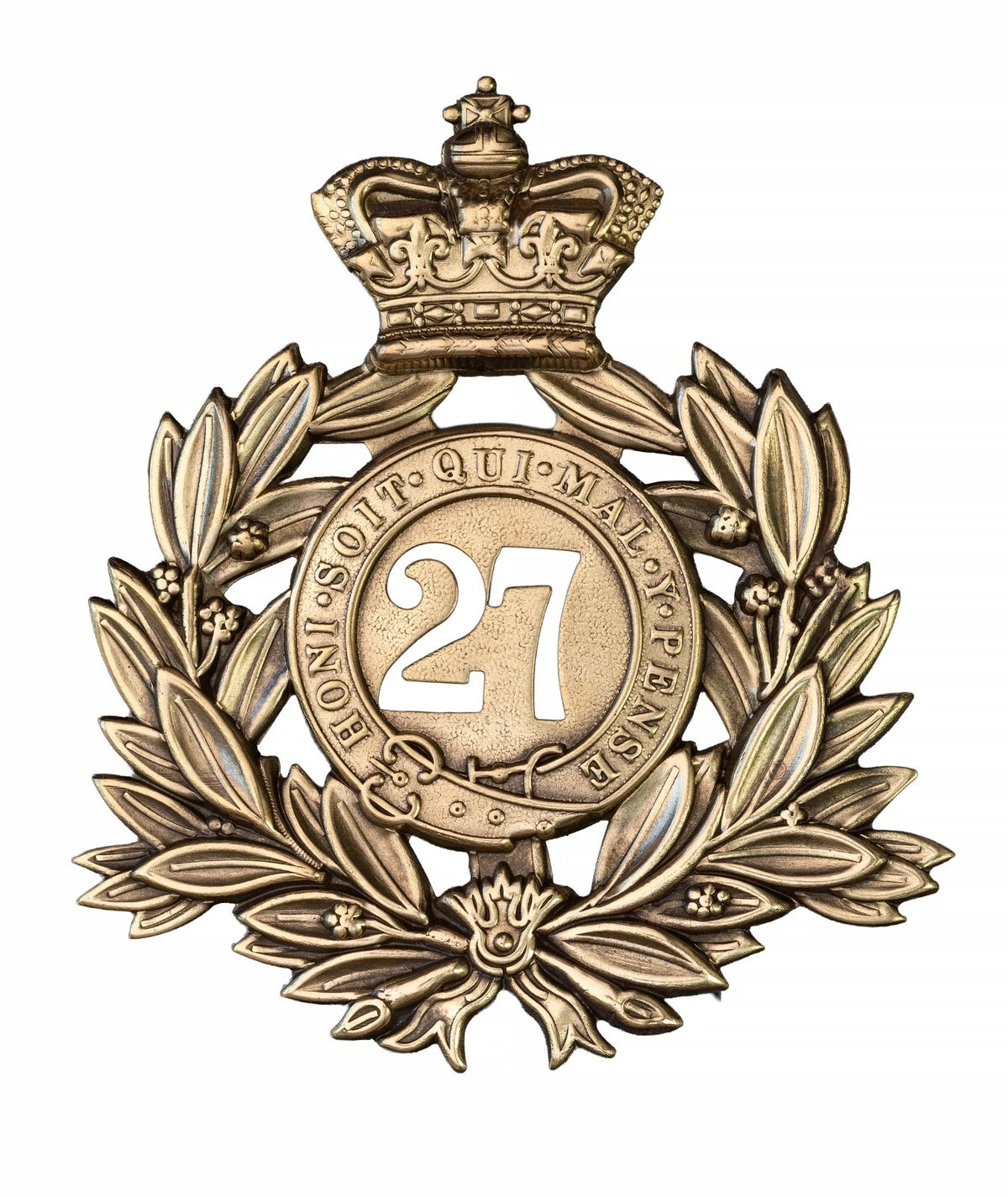 27th Inniskilling Fusiliers Regiment Last Shako Plate Brass Metal