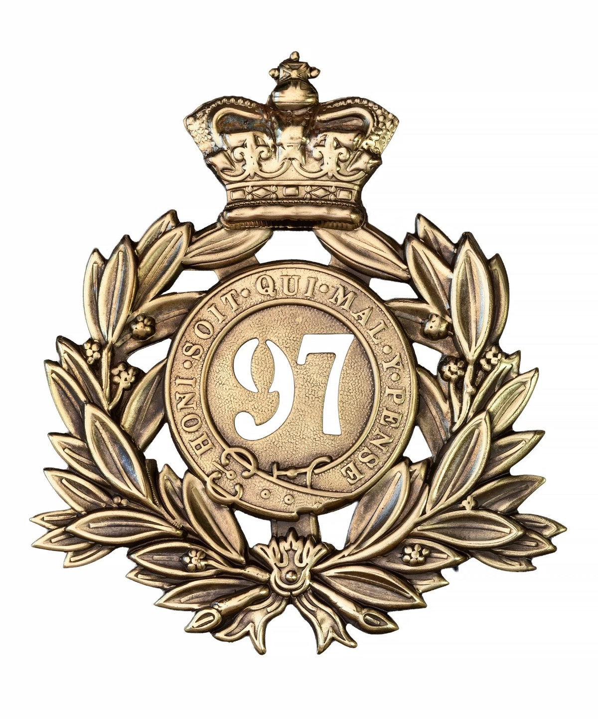 97th Queens Own 2nd Battalion Regiment Last Shako Plate Brass Metal
