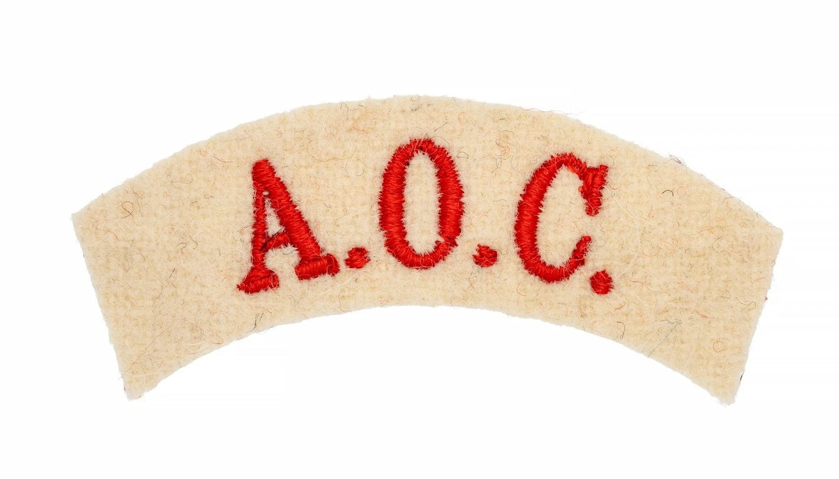 Royal Army Ordnance Corps Cloth Shoulder Title Badge